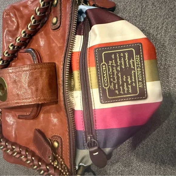 Coach Bridgit Brown Leather Shoulder Bag - Picture 6 of 9